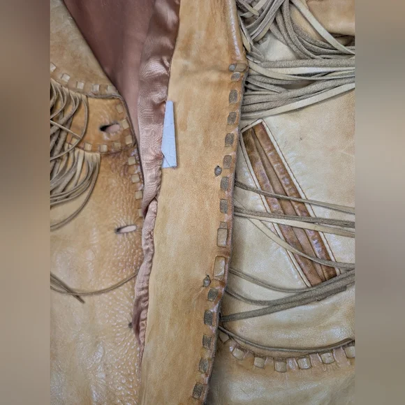 Danier Tan Leather Fringe Jacket - Picture 15 of 16